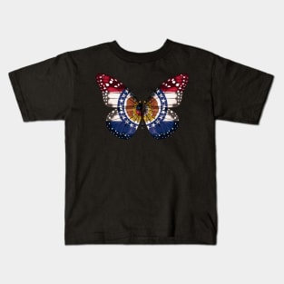 Missouri Flag Butterfly - Gift for Missourian From Missouri MO Kids T-Shirt